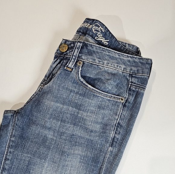 American Eagle Jeans Womens‎ 0 Regular Faded Skinny Two Tone Pocket 90s Low Rise - Picture 5 of 10